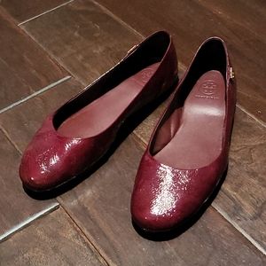 Tory Burch, 9, Oxblood Patent Leather Ballet Flats